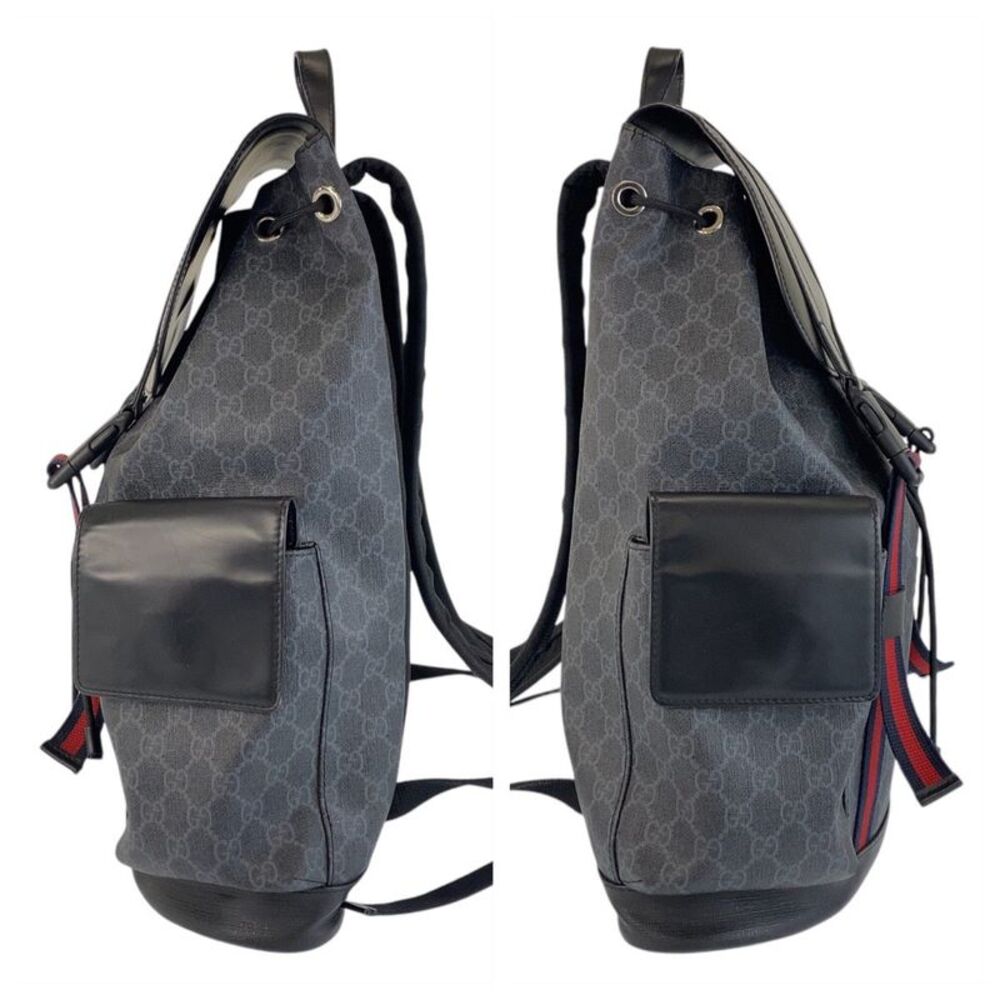 Gucci GG Supreme Canvas Leather Backpack - Picture 9 of 10